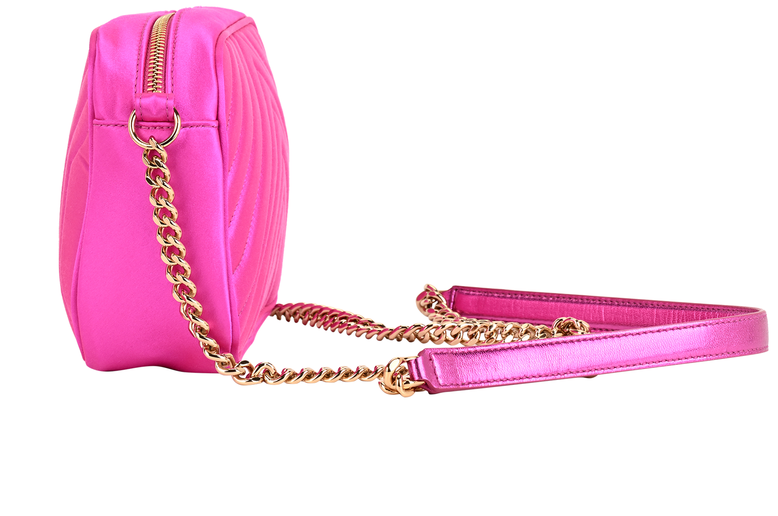 Star Quilted Crossbody, &pound;250, Handbags, Pink, Satin, Bottom view